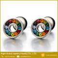 Bijoux chirurgical Rainbow Crystal Fake Plug d’oreille en acier inox 316L